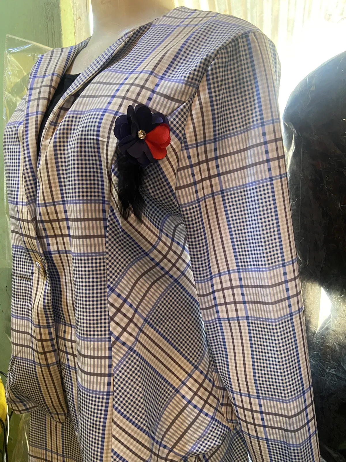 Ensemble jupe & veste carrelée