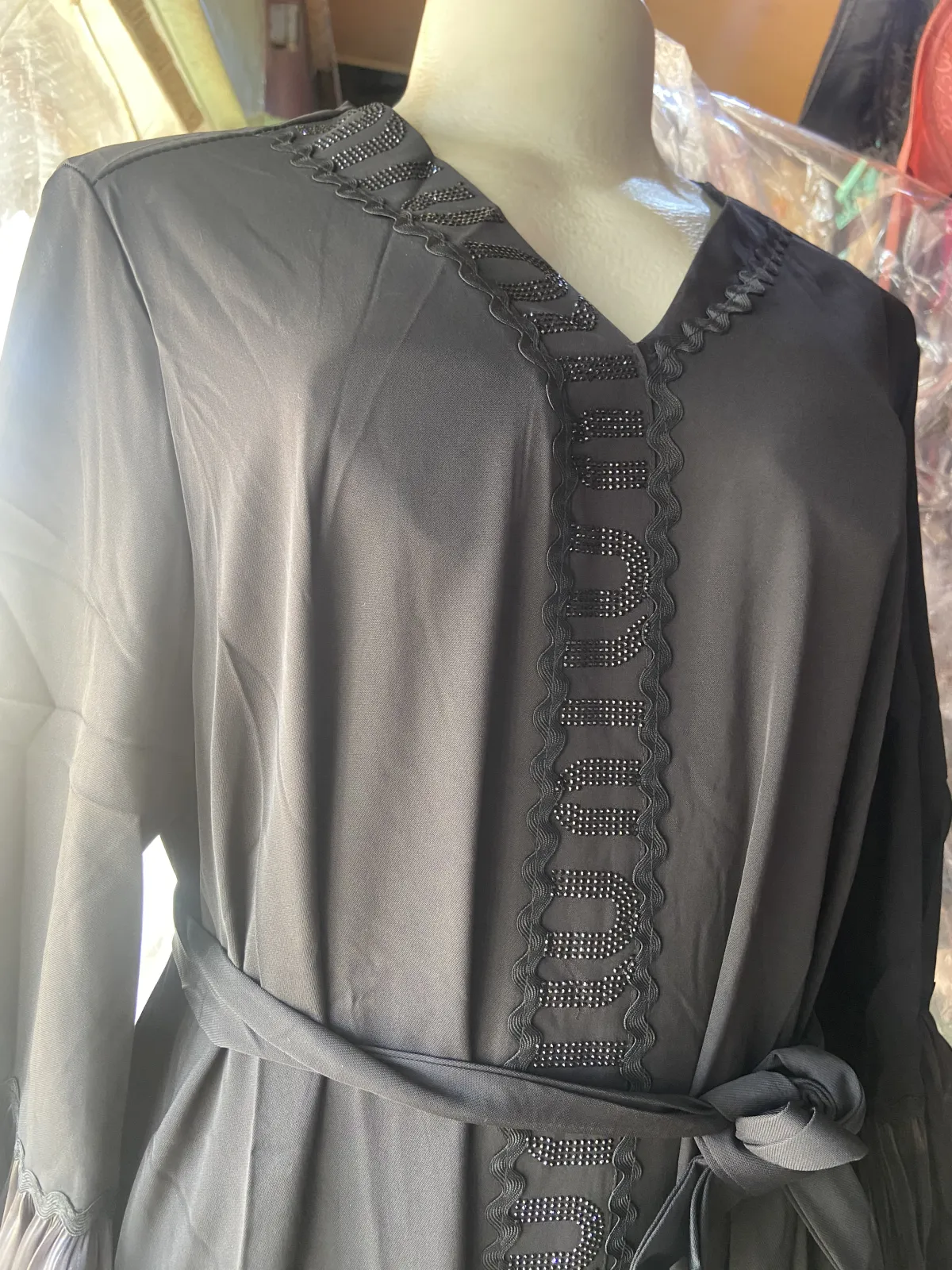 Longue robe évasée noire