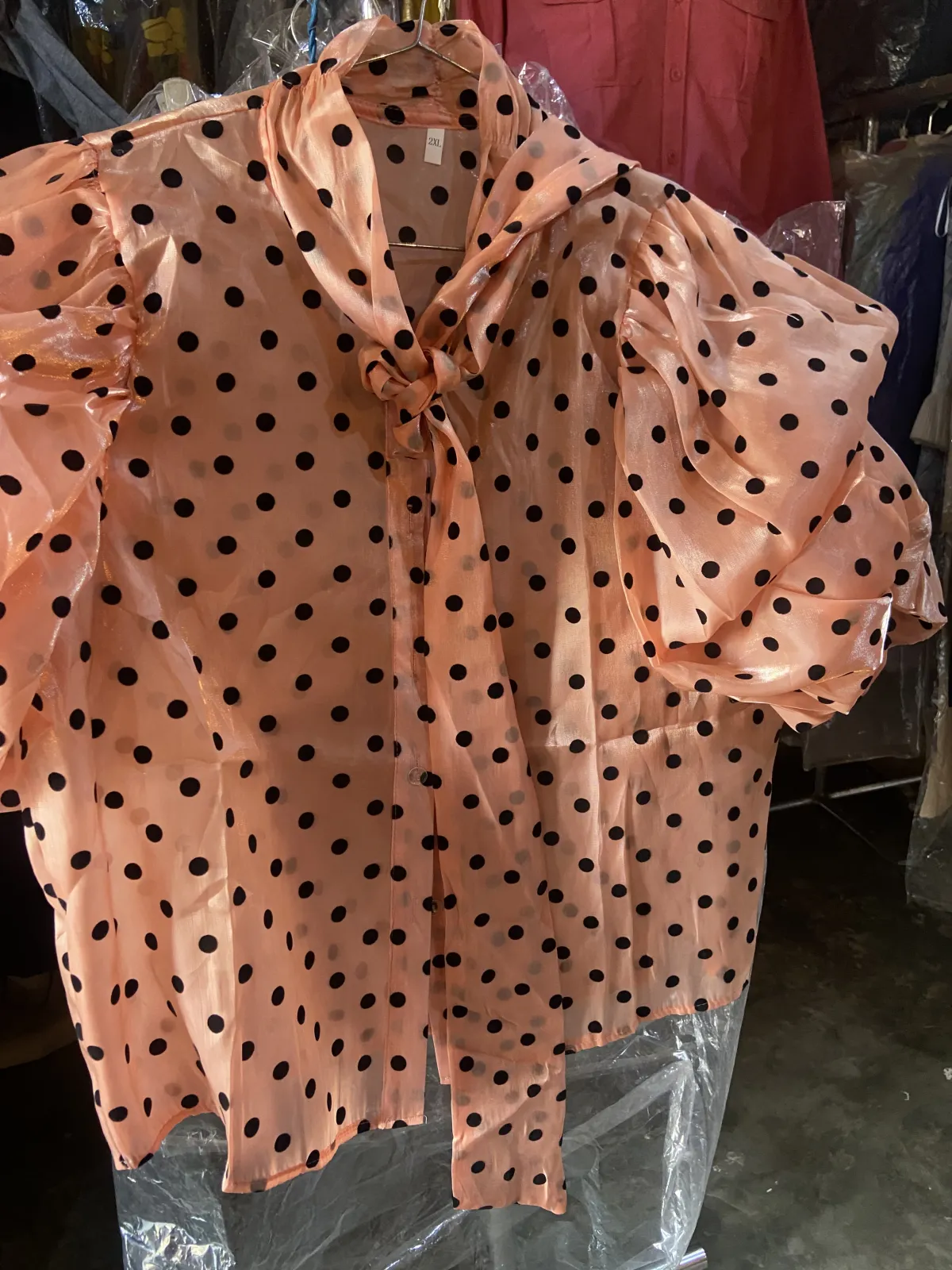 Haut ou blouse dame aux manches bouffantes