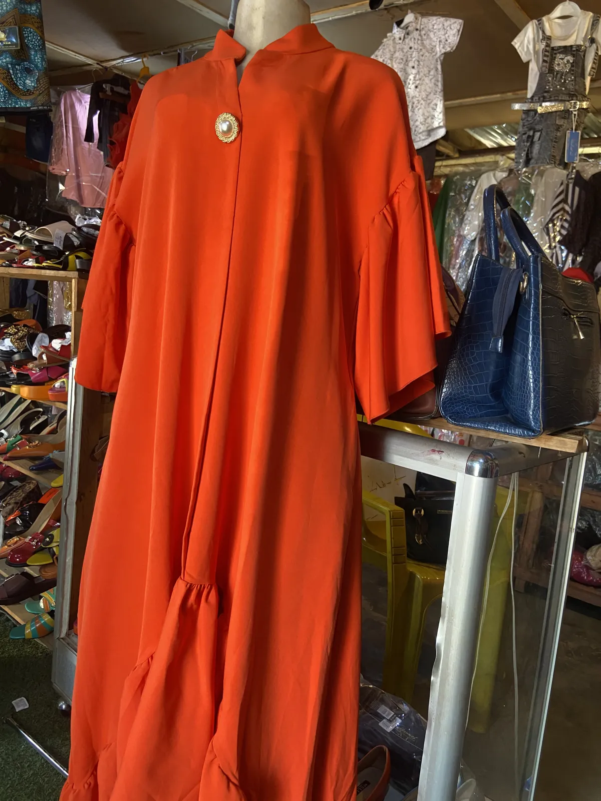 Miniature Robe enveloppe et col mao
