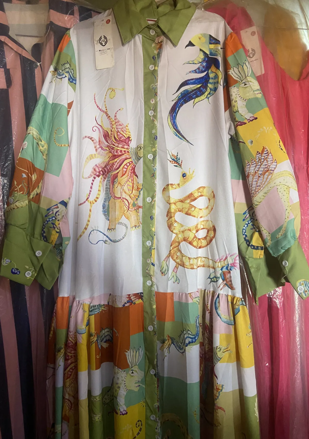 Robe chemise multicolore