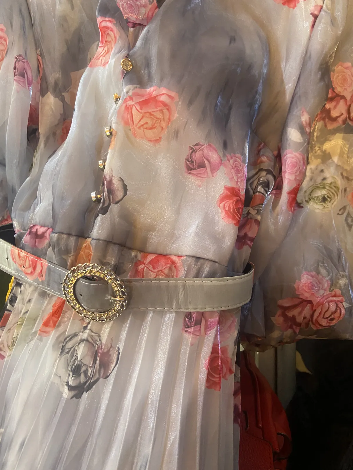 Robe longue évasée à imprimé fleuri