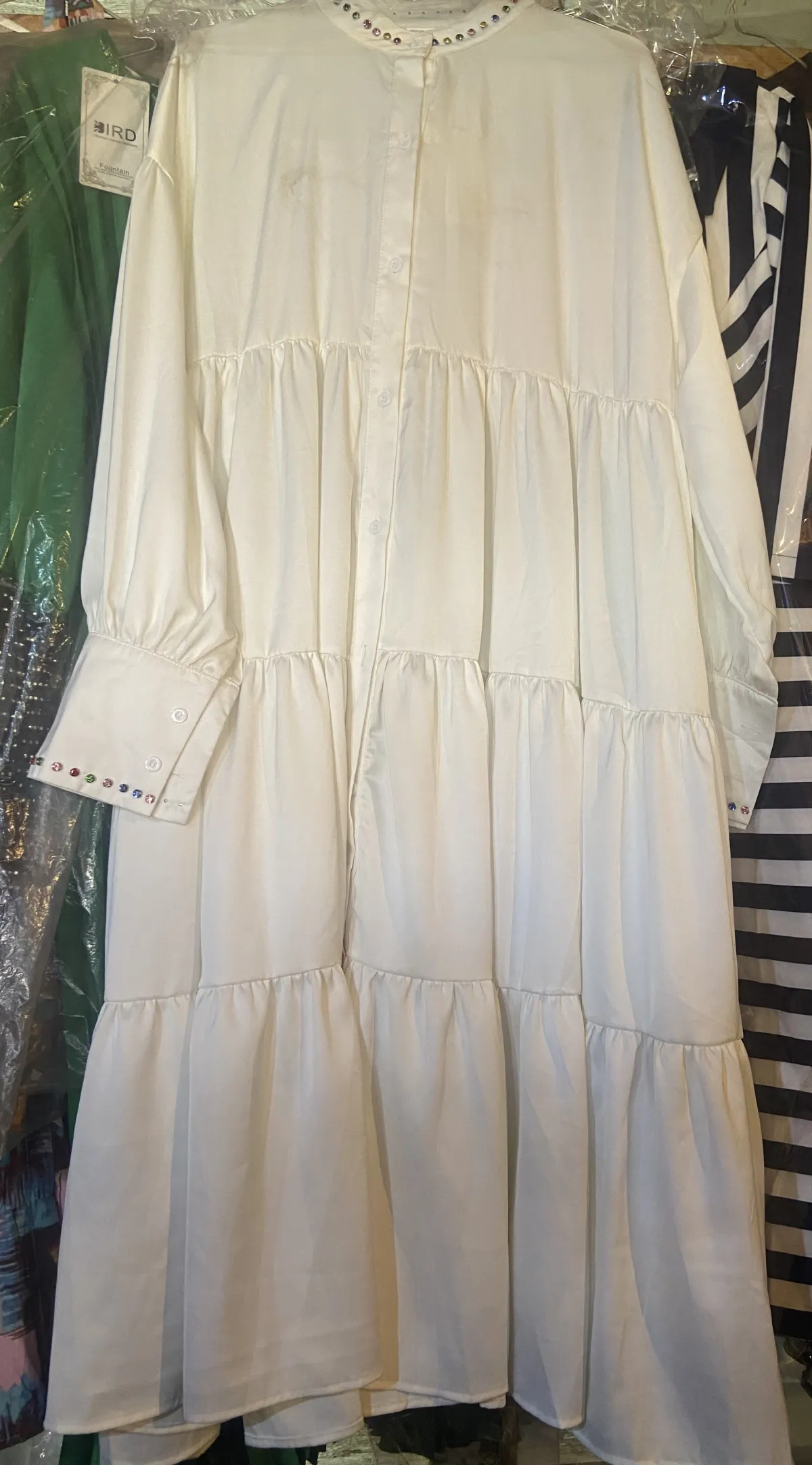 Robe éventail longue manche