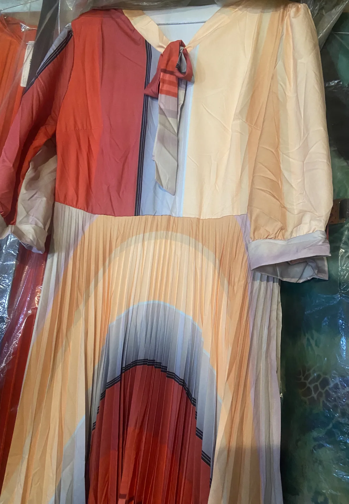 Robe plissée à imprimé bohème