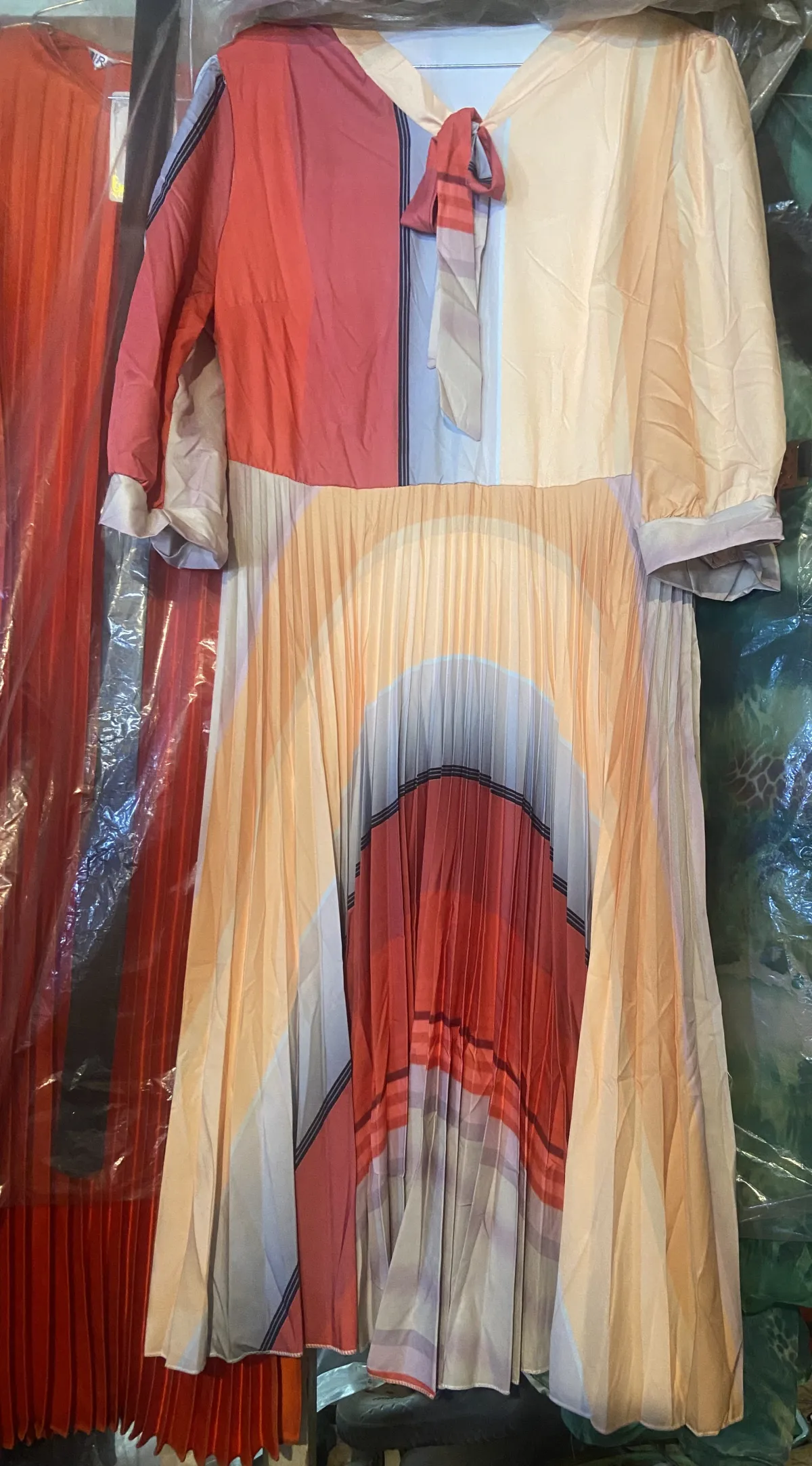 Miniature Robe plissée à imprimé bohème